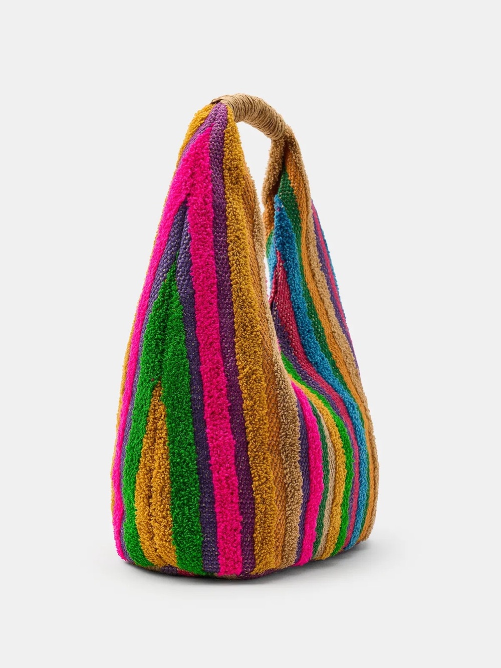 New Zara Multicolor Jute Bag Tote - Picture 2 of 4